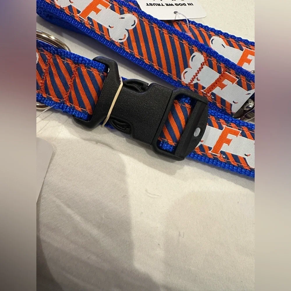 University Of Florida Gators XL Dog Collar & Leash Combo Made in U.S.A 6 Ft. NEW